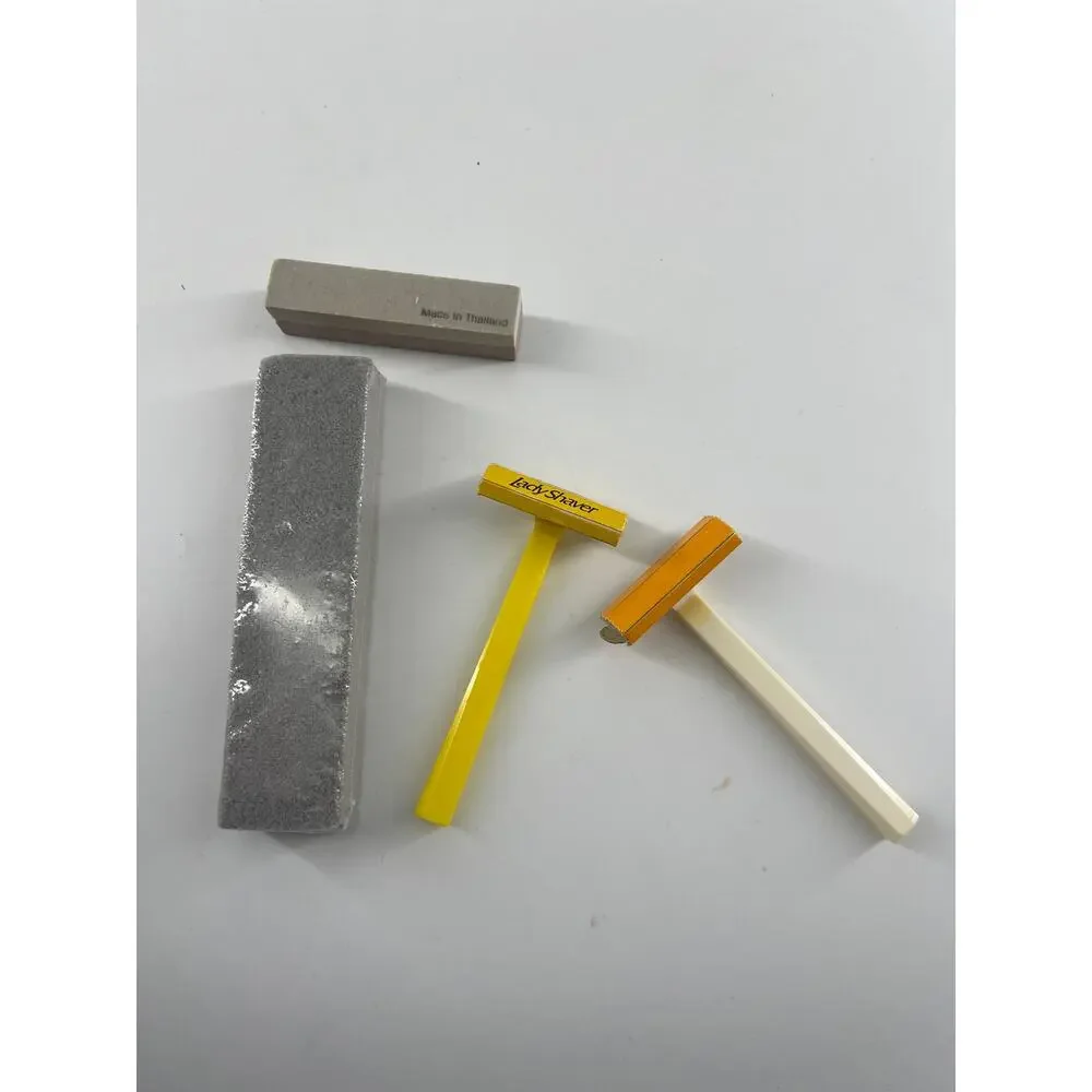 Vintage BIC Shavers 90s Mens Orange Yellow White Sensitive Skin Pumice Stones